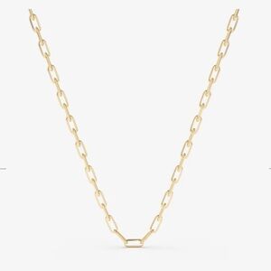 14k yellow gold paperclip necklace